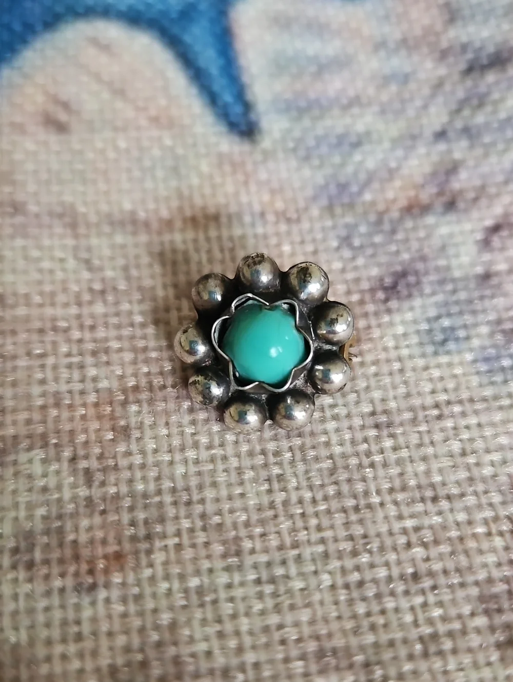 Vintage Sterling Silver Flower Brooch